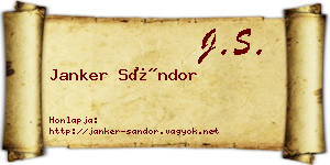 Janker Sándor névjegykártya