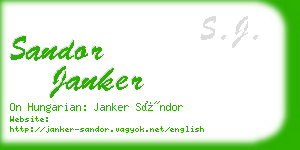 sandor janker business card